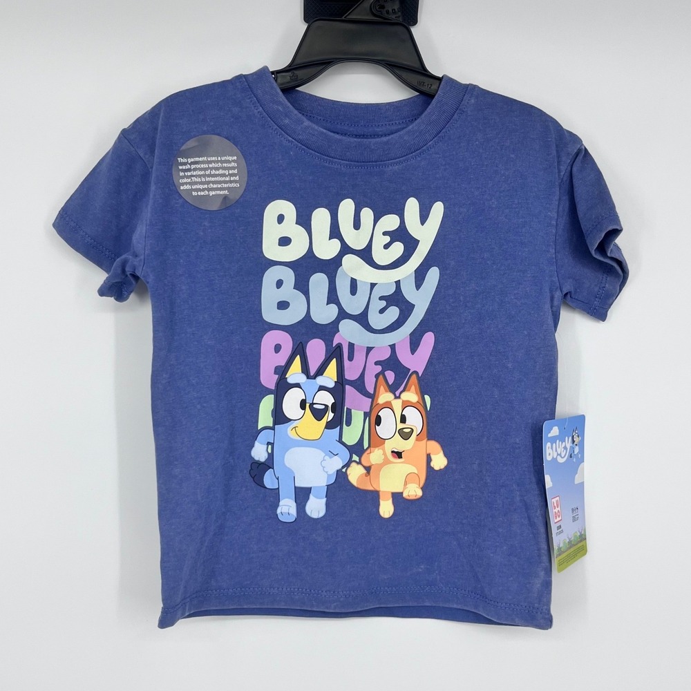 NWT Bluey Graphic T-Shirt Kids 2T Blue Bingo Short Sleeve Cartoon